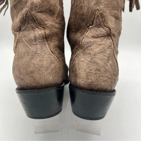 Women's Durango Western Boots Size 5 1/2 Tassels Brown Metal Tip - Picture 3 of 13